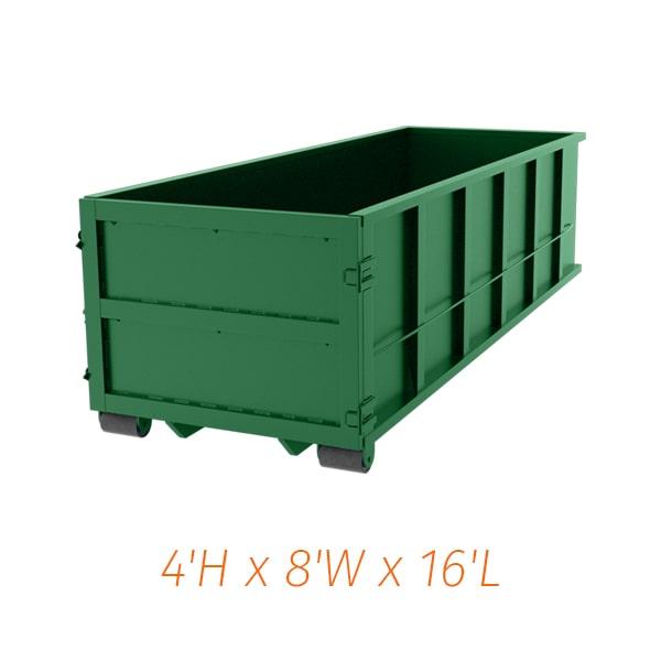 fifteen-yard dumpsters are ideal for medium-sized projects, such as kitchen or bathroom renovations, small basement cleanouts or landscaping projects